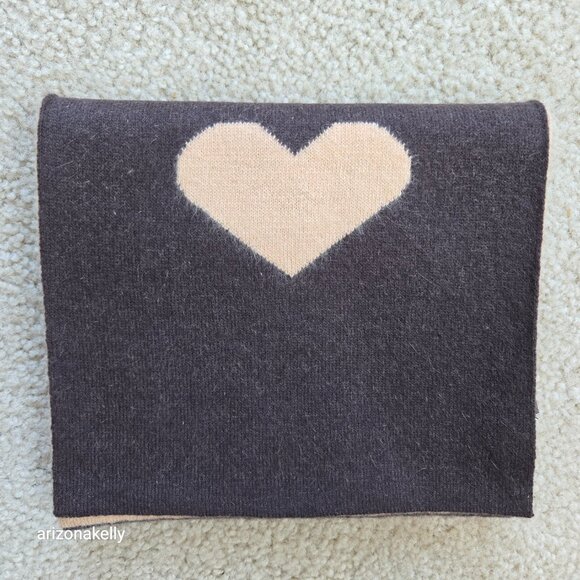 Portolano Color Block Scarf With Heart Lambswool/Angora - Picture 11 of 13